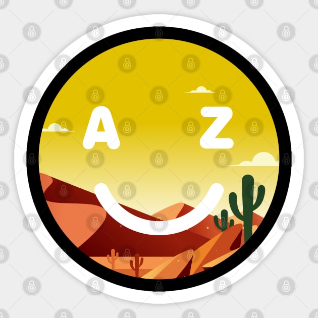 Arizona Desert Smiley Face Sticker by goodwordsco